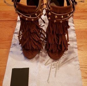 Giuseppe Zanotti Fringed Suede Heel